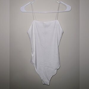 White thin strap bodysuit